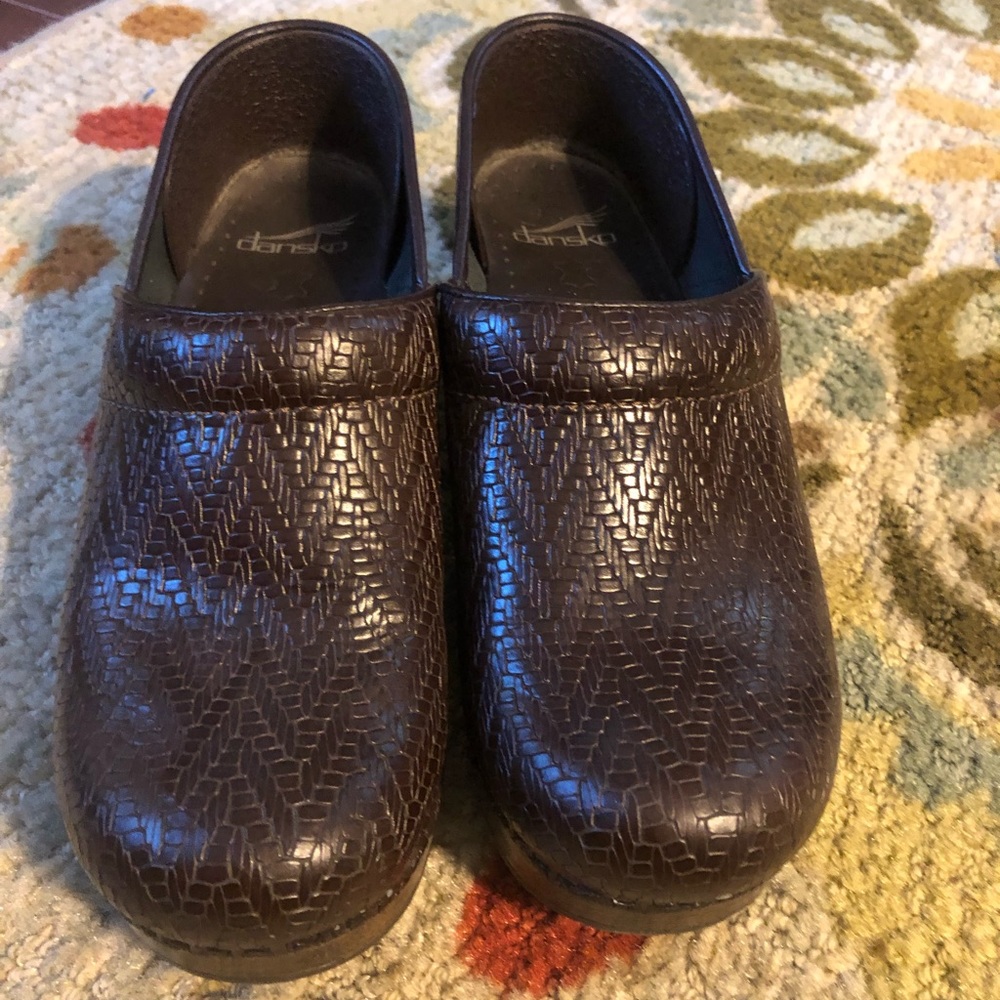 Brown Tooled Dansko Clogs - image 2